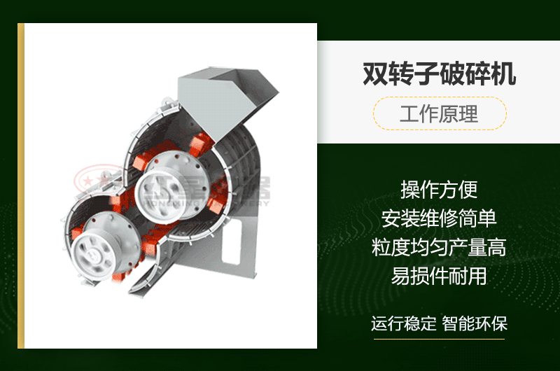 雙轉(zhuǎn)子破碎機工作原理及性能優(yōu)勢