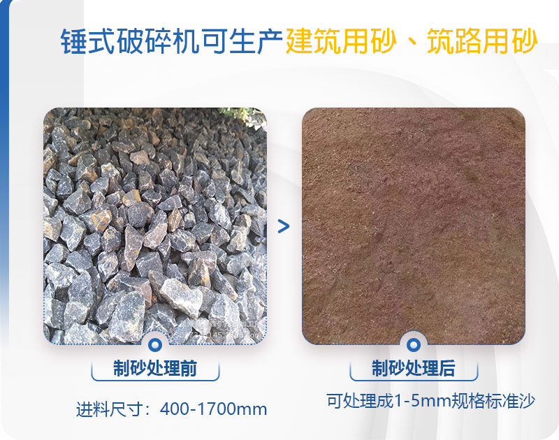 pcz1615重錘破可以制砂嗎，附現(xiàn)場視頻